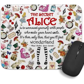 لوحة ماوس ذات حافة مخيطة ومربعة مضحكة ذات تصميم The Secret Wonderland مضادة للانزلاق، لأجهزة كمبيوتر الماوس اللاسلكية، هدية الصداقة، تحفيزية عتيقة، هدايا عمل لصديق Bestie BBF Sister in Kuwait