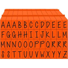 PEGZ® V2 Alphabet Stamps Clickable - Connectable Orange Crush Font (48 Uppercase, 2 Blanks, 50 pc Medium Size) in Saudi Arabia