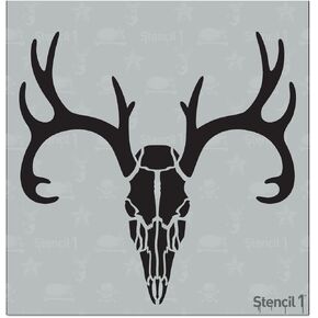 Stencil1 Deer Skull Stencil - اصنع حرفًا يدوية وديكور جمجمة الغزلان استنسل مايلر - استنسل قابل لإعادة الاستخدام للرسم والحرف اليدوية والديكورات مقاس 5.75 بوصة × 6 بوصة in Kuwait