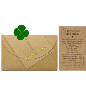 Laminated Real Four-Leaf Clover Bookmark, Irish Shamrock Lucky Charm Credit Card Size for Wallet Phone Case Amulet Purse Pocket, St. Patrick’s Day Gift (Good Luck) in Saudi Arabia