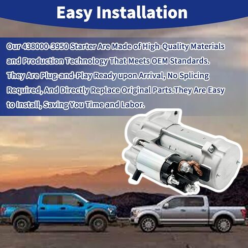 438000-3950 Starter Motor Compatible with 2018 2019 2020 Ford F-150 5.0L V8, Replace # JL3T-11000-AB, JL3Z 11002-A, JL3Z-11002-A, SR8504X, 0-986-UR1-904, TN438000-3950, 34031, S34031, SA-1084 in Saudi Arabia