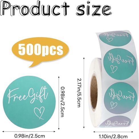 500 Pcs Small Business Sticker Roll Customer Appreciation Stickers Round Self Adhesive Labels (Light Blue) in Saudi Arabia