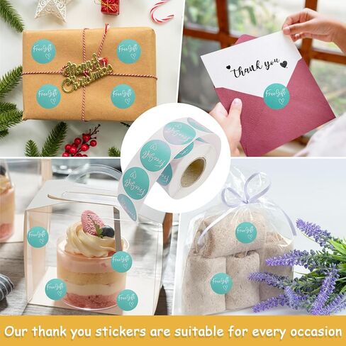 500 Pcs Small Business Sticker Roll Customer Appreciation Stickers Round Self Adhesive Labels (Light Blue) in Saudi Arabia