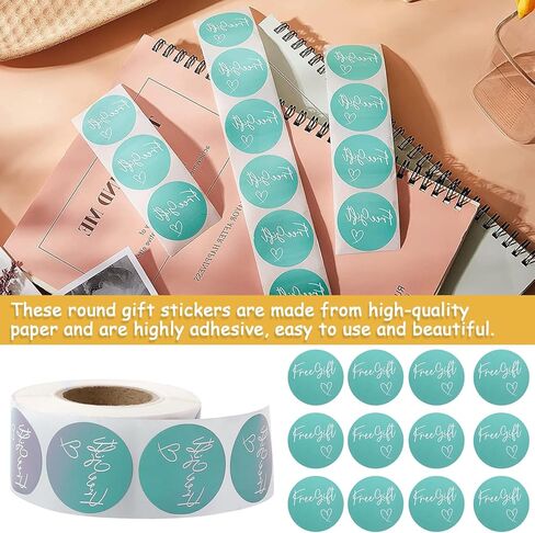 500 Pcs Small Business Sticker Roll Customer Appreciation Stickers Round Self Adhesive Labels (Light Blue) in Saudi Arabia
