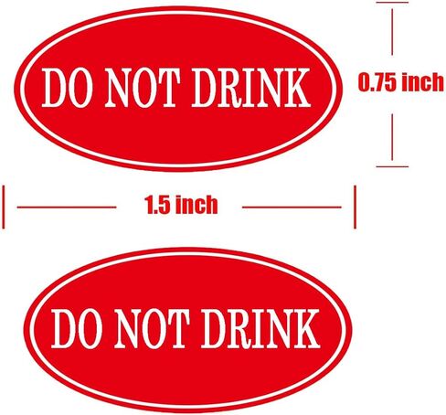 Do Not Drink Warning Labels Stickers,Fluorescent Red Do Not Drink Medical Label Sign Decals,Safety Warning Label,500 Pcs Per Roll in Kuwait