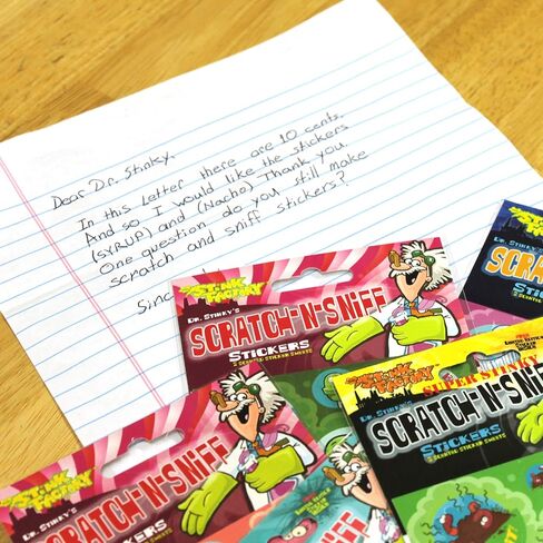 Dr. Stinky's Scratch N Sniff Stickers Favorite Candy 15-Pack- Blow Pop, Tootsie Roll Pop, Tootsie Roll, Dots, Fluffy Stuff, Charleston Chew, Sugar Babies, Junior Mints, Dubble Bubble, Razzles in Saudi Arabia