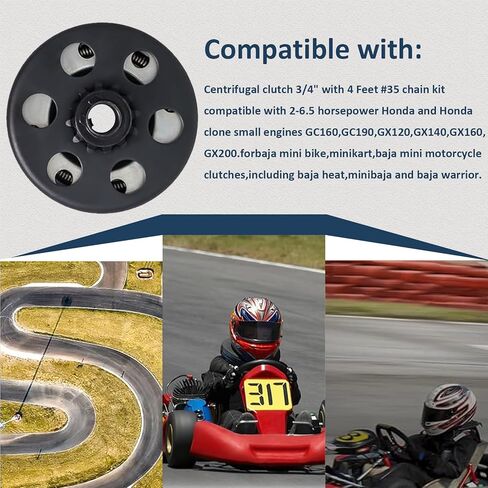 Centrifugal Go Kart Clutch 3/4" Bore 12 Tooth with #35 Chain, Upgraded Clutch for Predator 212cc, Honda GC/GX Engines 2-6.5 HP, Perfect Replacement for Go Karts, Mini Bikes, Fun Karts in Saudi Arabia