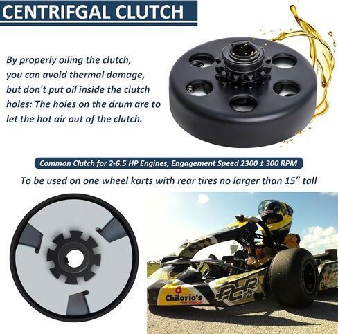 Centrifugal Go Kart Clutch 3/4" Bore 12 Tooth with #35 Chain, Upgraded Clutch for Predator 212cc, Honda GC/GX Engines 2-6.5 HP, Perfect Replacement for Go Karts, Mini Bikes, Fun Karts in Saudi Arabia
