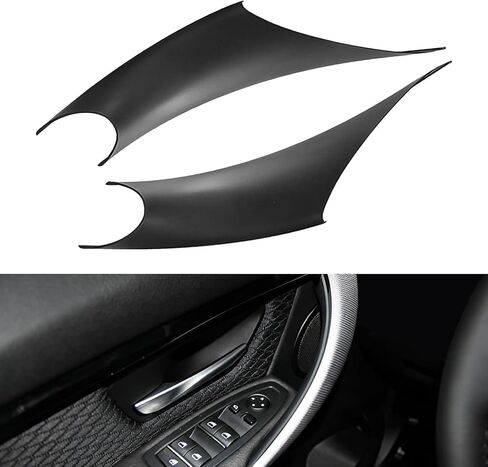 2 PCS Door Handle Covers for BMW 3 Series 320i 328i 330i 335i M3 F30/F31 and 4 Series 428i 435i M4 F32/F36 Accessories, Front Driver & Passenger Side Inner Door Pull Handle Cover(Black) in Kuwait