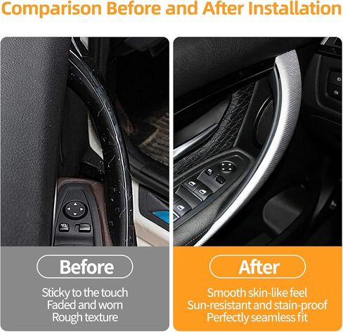 2 PCS Door Handle Covers for BMW 3 Series 320i 328i 330i 335i M3 F30/F31 and 4 Series 428i 435i M4 F32/F36 Accessories, Front Driver & Passenger Side Inner Door Pull Handle Cover(Black) in Kuwait