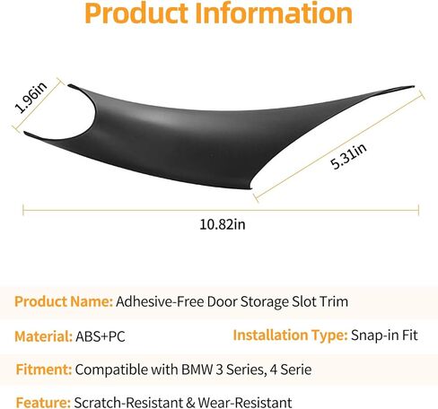 2 PCS Door Handle Covers for BMW 3 Series 320i 328i 330i 335i M3 F30/F31 and 4 Series 428i 435i M4 F32/F36 Accessories, Front Driver & Passenger Side Inner Door Pull Handle Cover(Black) in Kuwait