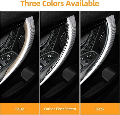 2 PCS Door Handle Covers for BMW 3 Series 320i 328i 330i 335i M3 F30/F31 and 4 Series 428i 435i M4 F32/F36 Accessories, Front Driver & Passenger Side Inner Door Pull Handle Cover(Black) in Kuwait