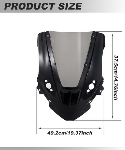 Motorcycle Windshield for CFMOTO 675SS, 675SR 2 in 1 Front Wind Deflector Visor Front Fairing Kit (Black) in Saudi Arabia