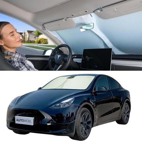 Car Windshield Sun Shade for Sunny Parking, Cooling Front Windshield Shade with 99% UV Protection, Foldable Beige Sky Blue Car Sunshade with Storage Bag for Interior Protection Use, Medium 64"x 32" in Saudi Arabia