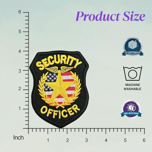 Security Officer Badge Patch 4 Inch, Private Security Patch, Security Badge for Vest, Officer Badge, Applique Embroidery Patches for Hats, Bag, Vest in Saudi Arabia