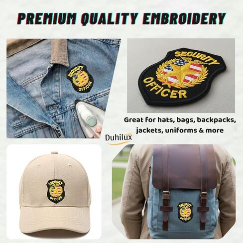 Security Officer Badge Patch 4 Inch, Private Security Patch, Security Badge for Vest, Officer Badge, Applique Embroidery Patches for Hats, Bag, Vest in Saudi Arabia