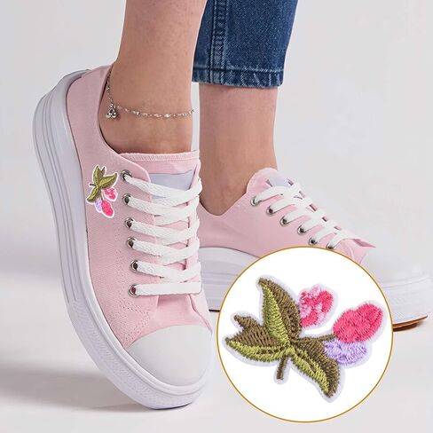 20pcs Iron on Flower Patches, Colorful Mini Embroidered Floral Appliques, 17 Styles Sew on Bouquet Repair Decoration Patches for Crafts, Backpacks, Jackets in Kuwait