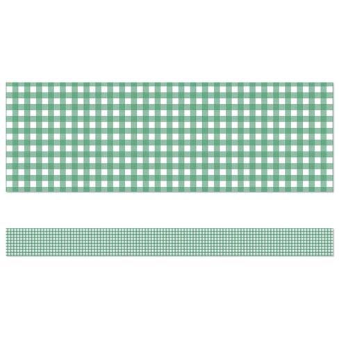 Carson Dellosa Farmers Market 36 Feet of Green Gingham Bulletin Board Borders, Straight Trim with Green Pattern, Craft Theme Locker, Cubby, and Classroom Decor in Kuwait