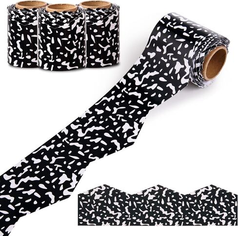 AWIZOM 99 Feet Composition Bulletin Board Borders Composition Die-Cut Rolled Border Trim Black and White Classroom Bulletin Board Decorations for Back to School Homeschool Offices Wall Decor in Kuwait