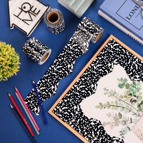 AWIZOM 99 Feet Composition Bulletin Board Borders Composition Die-Cut Rolled Border Trim Black and White Classroom Bulletin Board Decorations for Back to School Homeschool Offices Wall Decor in Kuwait
