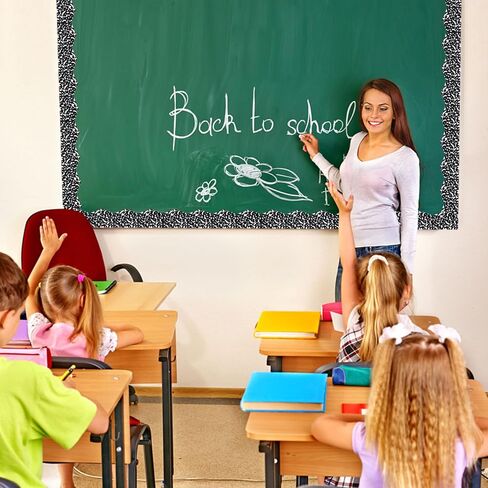 AWIZOM 99 Feet Composition Bulletin Board Borders Composition Die-Cut Rolled Border Trim Black and White Classroom Bulletin Board Decorations for Back to School Homeschool Offices Wall Decor in Kuwait