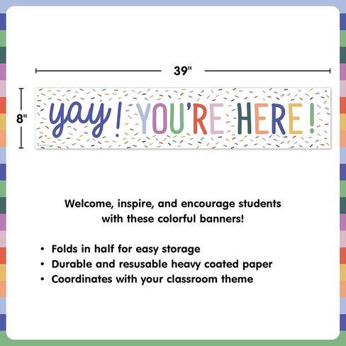 Teacher Created Resources Color Crush Yay! You’re Here! Banner (TCR9377) in Kuwait