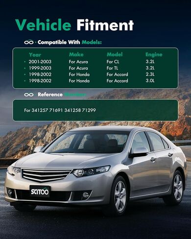 ممتص الصدمات، دعامات الغاز الأمامية الخلفية SCITOO ممتص الصدمات مناسب لـ 2001 2002 2003 لـ Acura CL، 1999 2000 2001 2002 2003 لـ Acura TL، 1998 1999 2000 2001 2002 لهوندا لـ Accord 71691 مجموعة من 4 in Kuwait
