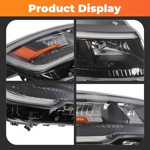 Passenger Headlight Compatible with 2016-2018 Explorer Limited/XLT/Platinum Black Bezel w/DRL Right Side Headlamp FB5Z13008B in Kuwait