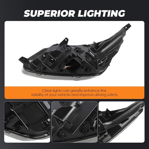 Passenger Headlight Compatible with 2016-2018 Explorer Limited/XLT/Platinum Black Bezel w/DRL Right Side Headlamp FB5Z13008B in Kuwait