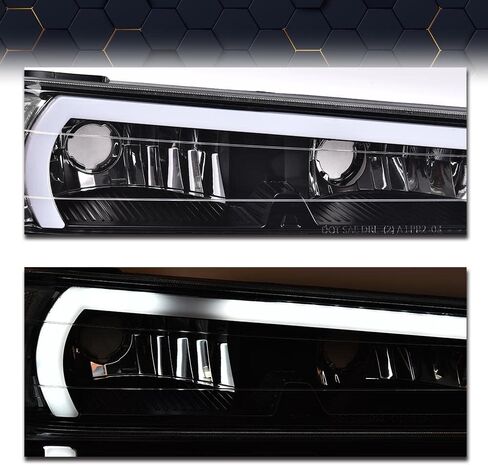 PIT66 LED DRL Headlights, Compatible with 2004-2012 Chevy Colorado/2004-2012 GMC Canyon/2006 Isuzu i-280 i-350/2007-2008 Isuzu i-290 i-370 Clear Lens Black Housing Clear Reflector, Left&Right in Kuwait