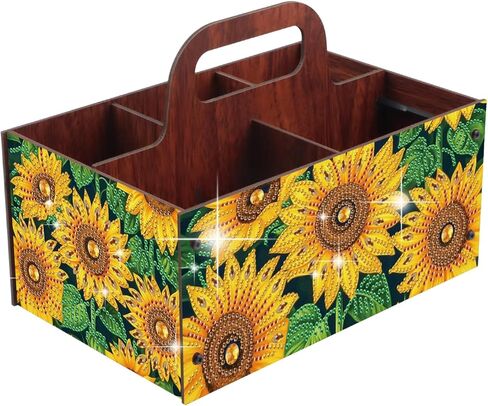 Diamond Painting Kit Storage Box, Colorful Flowers 5D DIY Open Multi-Compartment Organizer for Desktop Items, Snack Box, Handmade Creative Gift in Kuwait