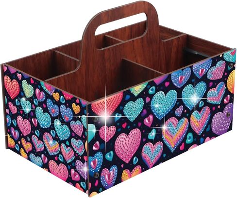 Diamond Painting Kit Storage Box, Colorful Flowers 5D DIY Open Multi-Compartment Organizer for Desktop Items, Snack Box, Handmade Creative Gift in Kuwait
