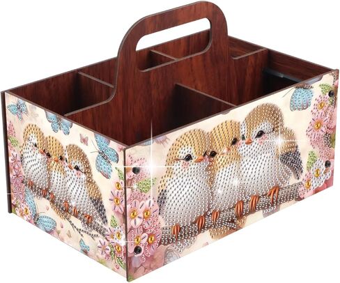 Diamond Painting Kit Storage Box, Colorful Flowers 5D DIY Open Multi-Compartment Organizer for Desktop Items, Snack Box, Handmade Creative Gift in Kuwait