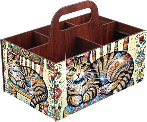 Diamond Painting Kit Storage Box, Colorful Flowers 5D DIY Open Multi-Compartment Organizer for Desktop Items, Snack Box, Handmade Creative Gift in Kuwait