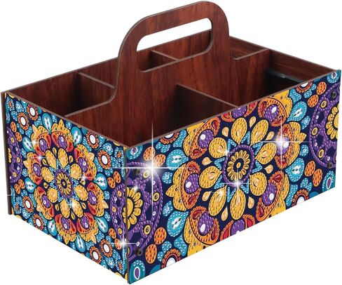 Diamond Painting Kit Storage Box, Colorful Flowers 5D DIY Open Multi-Compartment Organizer for Desktop Items, Snack Box, Handmade Creative Gift in Kuwait