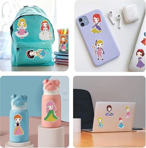 مجموعة ملصقات فنية من cerfioo 20 قطعة من ملصقات الفن الماسي للأطفال - مجموعة ملصقات أحجار كريمة ماسية ذاتية الصنع، ملصقات فنية 5D فسيفساء للأطفال هدية للأولاد والبنات من عمر 4-8-10-12 سنة in Kuwait