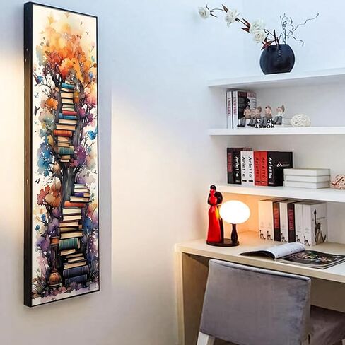 Large Diamond Art Painting, DIY Book Round Diamond Painting Kits for Adults Beginners, Crystal Rhinestones for Home Wall Decoration Gift,30x90cm/11.8×35.4in in Kuwait