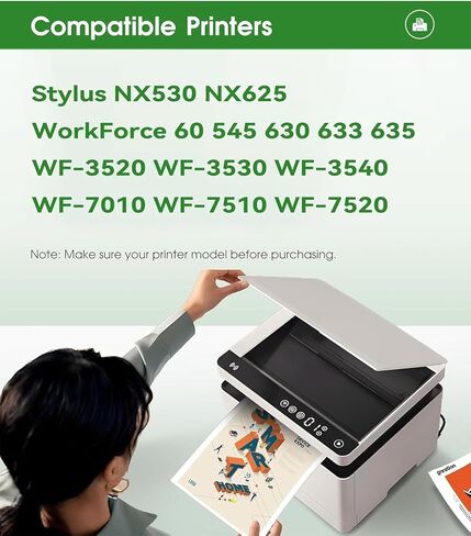127 Ink Cartridge Remanufactured Replacement for Epson 127 Ink Cartridges T127 for Workforce 545 845 645 WF-3540 WF-3520 WF-7010 WF-7510 WF-7520 NX530 NX625 Printer (2 Black, Cyan, Magenta, Yellow) in Saudi Arabia