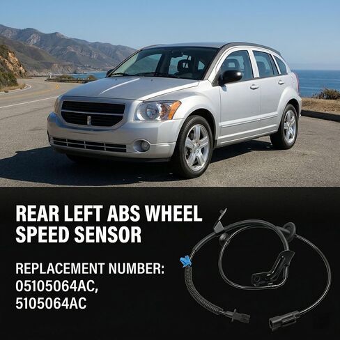 Rear Left ABS Wheel Speed Sensor for Dodge Caliber 2007-2008 Hatchback for Jeep Compass Patriot 2007-2014 Sport Utility 4WD | OE 05105065AC | Anti-Lock Brake System | 1 Pack in Kuwait
