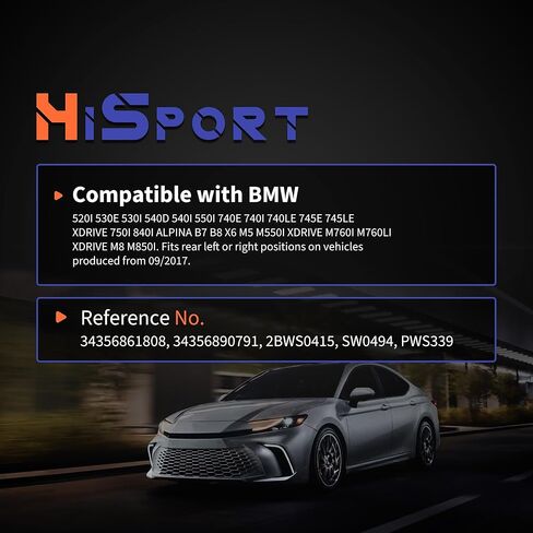 HiSport Rear Disc Brake Pad Wear Sensors 34356861808 34356890791 Compatible with BMW 520I 530E 530I 540D 540I 550I 740E 740I 740LE 745E 745LE XDRIVE 750I 840I ALPINA B7 B8 X6 and M Series in Kuwait