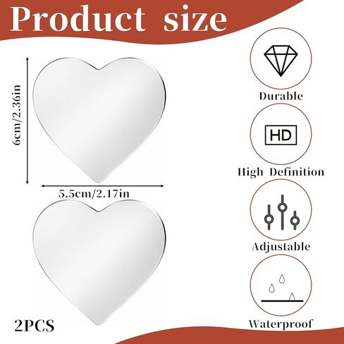 Heart Shaped Blind Spot Mirrors 2 Pack – Adjustable Wide Angle Convex Car Side Mirrors Rear View Safety Accessories for Cars, SUVs, Trucks, Enhanced Visibility & Blind Spot Elimination in Saudi Arabia