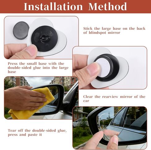 Heart Shaped Blind Spot Mirrors 2 Pack – Adjustable Wide Angle Convex Car Side Mirrors Rear View Safety Accessories for Cars, SUVs, Trucks, Enhanced Visibility & Blind Spot Elimination in Saudi Arabia