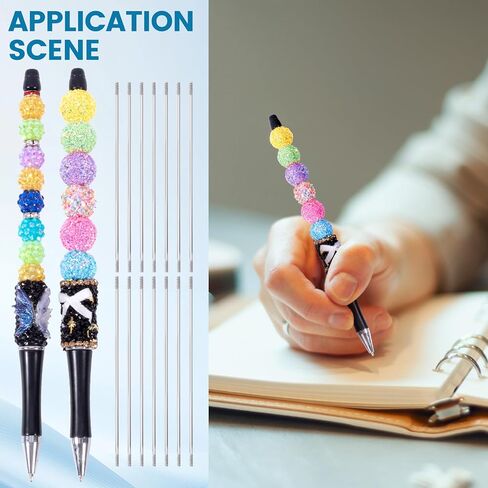 50PCS Beadable Pen Extender Rods, 97 mm/ 3.81 Inch Beaded Metal Rods for Crafts, Stainless Steel Blank Bars Pen Extenders for Beadable Pens DIY Crafts Supplies - Silver in Kuwait
