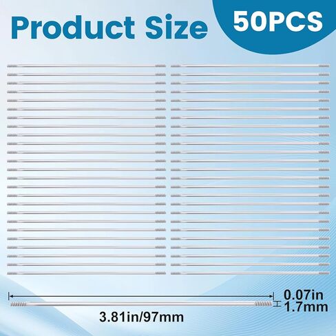 50PCS Beadable Pen Extender Rods, 97 mm/ 3.81 Inch Beaded Metal Rods for Crafts, Stainless Steel Blank Bars Pen Extenders for Beadable Pens DIY Crafts Supplies - Silver in Kuwait