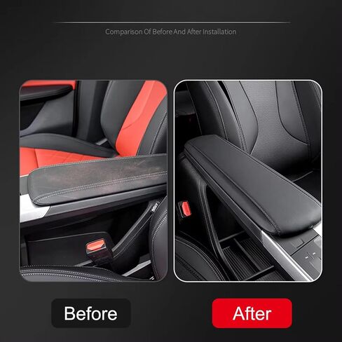 Car Center Console Cover for BMW X1 U11 2023 2024 LHD, Armrest Cushion Waterproof Armrest Box Protector Vehicle Interior Accessories,Black in Kuwait