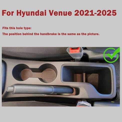 YJYWZH Car Armrest Box for Hyundai Venue 2021-2026 Accessories Center Console Organizer, Interior Double-Layer Storage Box Leather Arm Rest with Hidden Cup Holder Phone Holder Black Thread in Saudi Arabia