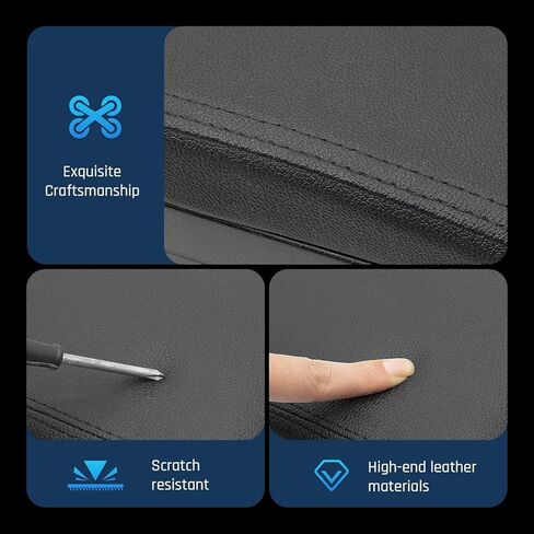YJYWZH Car Armrest Box for Hyundai Venue 2021-2026 Accessories Center Console Organizer, Interior Double-Layer Storage Box Leather Arm Rest with Hidden Cup Holder Phone Holder Black Thread in Saudi Arabia