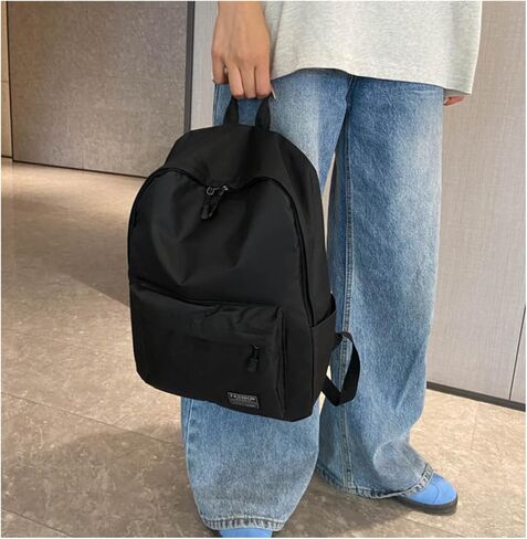 Casual Laptop Backpack for Men and Women, Classic Large Capacity Lightweight Backpack for Daily Work,College,Travel (Black) in Kuwait