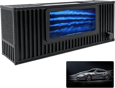 Desktop Wind Tunnel for 1:64 Diecast Cars, Mini Display Model with Water-Mist Airflow Simulation, Desk Scene for Hot Wheels & Toy Car Experiments (Black) in Saudi Arabia