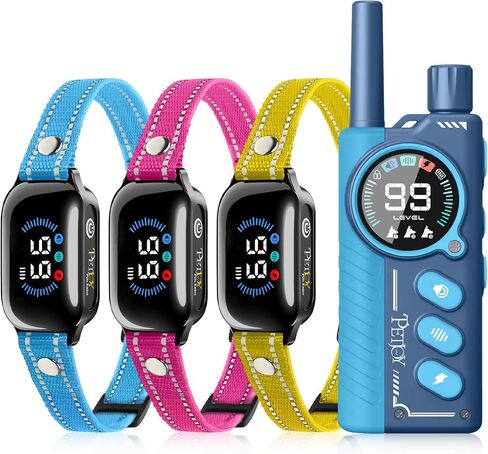 PetJoy Shock Collar Replacement Strap, Reflective, Strong, Durable, Adjustable, 2-Piece Dog Collar (Yellow & Blue) in Saudi Arabia